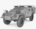 BTR-40裝甲車 3D模型 wire render