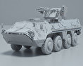 BTR-4 3d model clay render