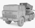 Delta RS-122 MRLS 3D 모델  clay render