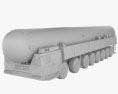 东风-41型洲际弹道导弹 3D模型 clay render
