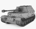 Elefant Jagdpanzer 3D-Modell wire render