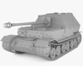 Elefant Jagdpanzer 3D-Modell clay render