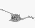 FH70 howitzer 3D模型 clay render