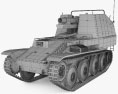 Grille Self-propelled Artillery 3D-Modell wire render