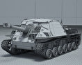 Infanterikanonvagn 103 3D-Modell wire render