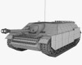Jagdpanzer IV САУ 3D модель wire render