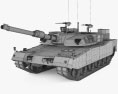 K1主戰坦克 3D模型 wire render