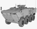 K808 Armored Personnel Carrier 3d model wire render