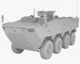 K808 Armored Personnel Carrier 3d model clay render