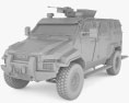 KrAZ Spartan 3D 모델  clay render