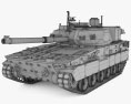M10ブッカー戦闘車 3Dモデル wire render