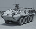 M1126 Stryker ICV з детальним інтер'єром 3D модель wire render