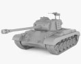 M26 Pershing Modello 3D clay render