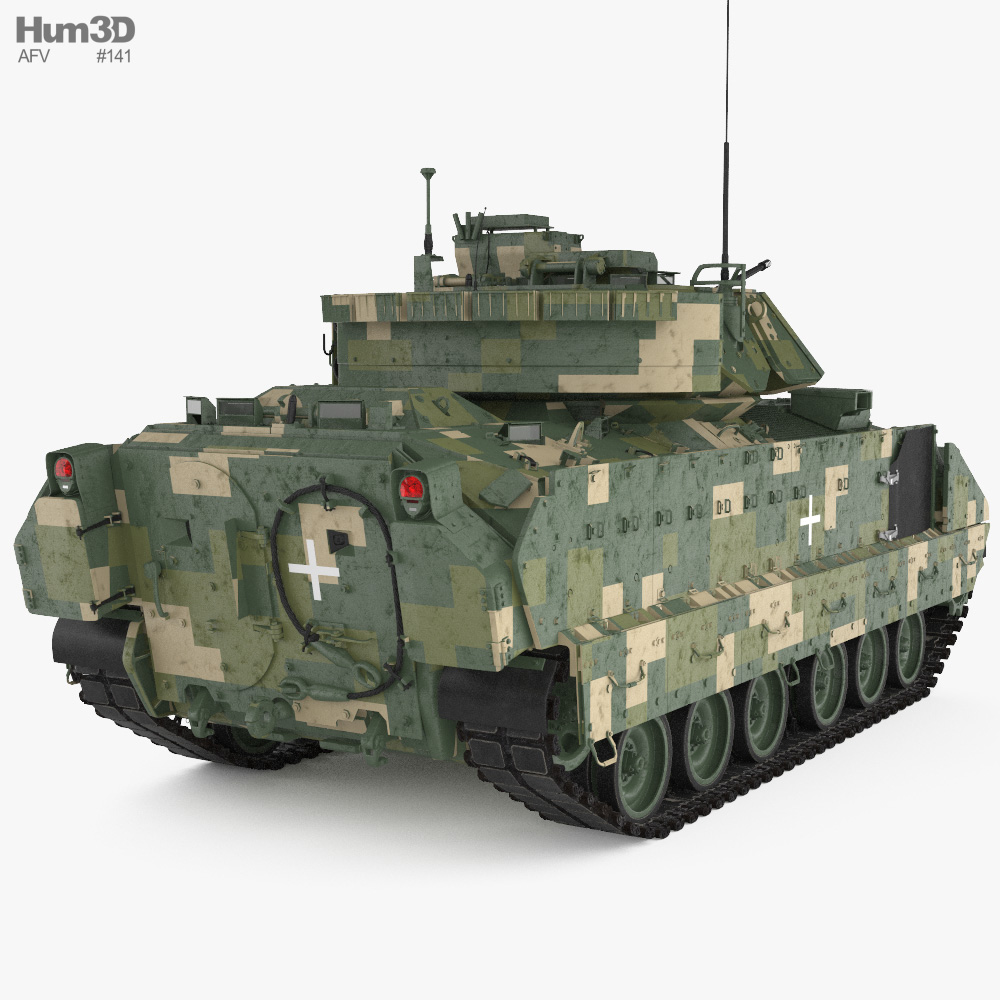 M2A2 Bradley ODS-SA 3d model back view