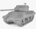 M36 Jackson Tank Destroyer 3d model clay render