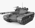 M48 Patton 3D模型 wire render