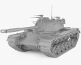 M48 Patton 3Dモデル clay render