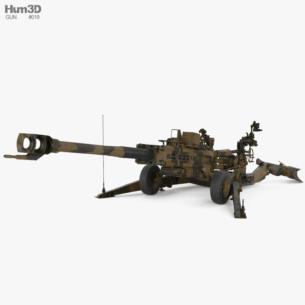 M777 canon d'artillerie Modèle 3D
