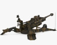 155 mm M777 Howitzer Modello 3D vista posteriore