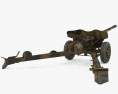 MT-12 100 mm anti-tank gun 3D 모델  back view
