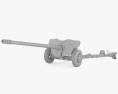 MT-12 100 mm anti-tank gun 3Dモデル clay render