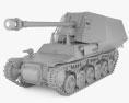 Marder I Tank Destroyer 3d model clay render