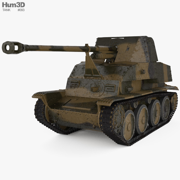 Marder III Tank Destroyer 3D model