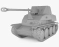 Marder III Tank Destroyer 3D-Modell clay render