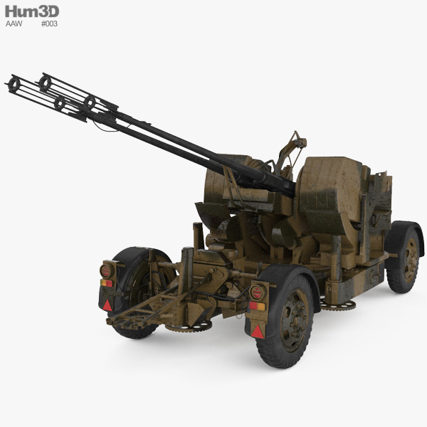 Oerlikon GDF 35 mm Twin Cannon 3D model