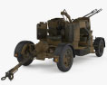 Oerlikon GDF 35 mm Twin Cannon Modello 3D vista posteriore