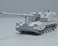 05式155mm自走榴弾砲 3Dモデル clay render