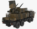 Pantsir-S1 sistema de defensa antiaérea Modelo 3D vista trasera