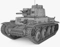 Panzer 38(t) Modelo 3d wire render