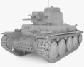 Panzer 38(t) 3Dモデル clay render