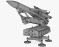 S-200 missile system 3d model wire render