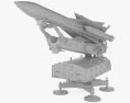 S-200 missile system 3d model clay render