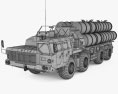 S-300 missile system 3d model wire render