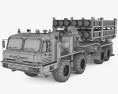 S-350 missile system 3D模型 wire render