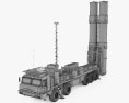 Зенітний ракетний комплекс С-500 Прометей 3D модель wire render