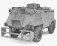 薩克遜裝甲車 3D模型 wire render