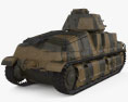 Somua S35 Cavalry Tank Modello 3D vista posteriore