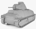 Somua S35 Cavalry Tank 3d model clay render