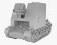 Sturmpanzer I Bison 3d model clay render