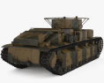 T-28 Medium Tank Modello 3D vista posteriore