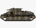 T-28 Medium Tank Modello 3D vista laterale