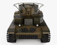 T-28 Medium Tank Modello 3D vista frontale