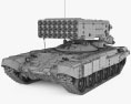 TOS-1A Solntsepyok 3Dモデル wire render