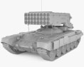 TOS-1A Solntsepyok 3Dモデル clay render