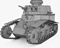 T-18 Tank 3D-Modell wire render