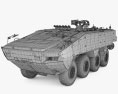 泰瑞克斯裝甲車 3D模型 wire render